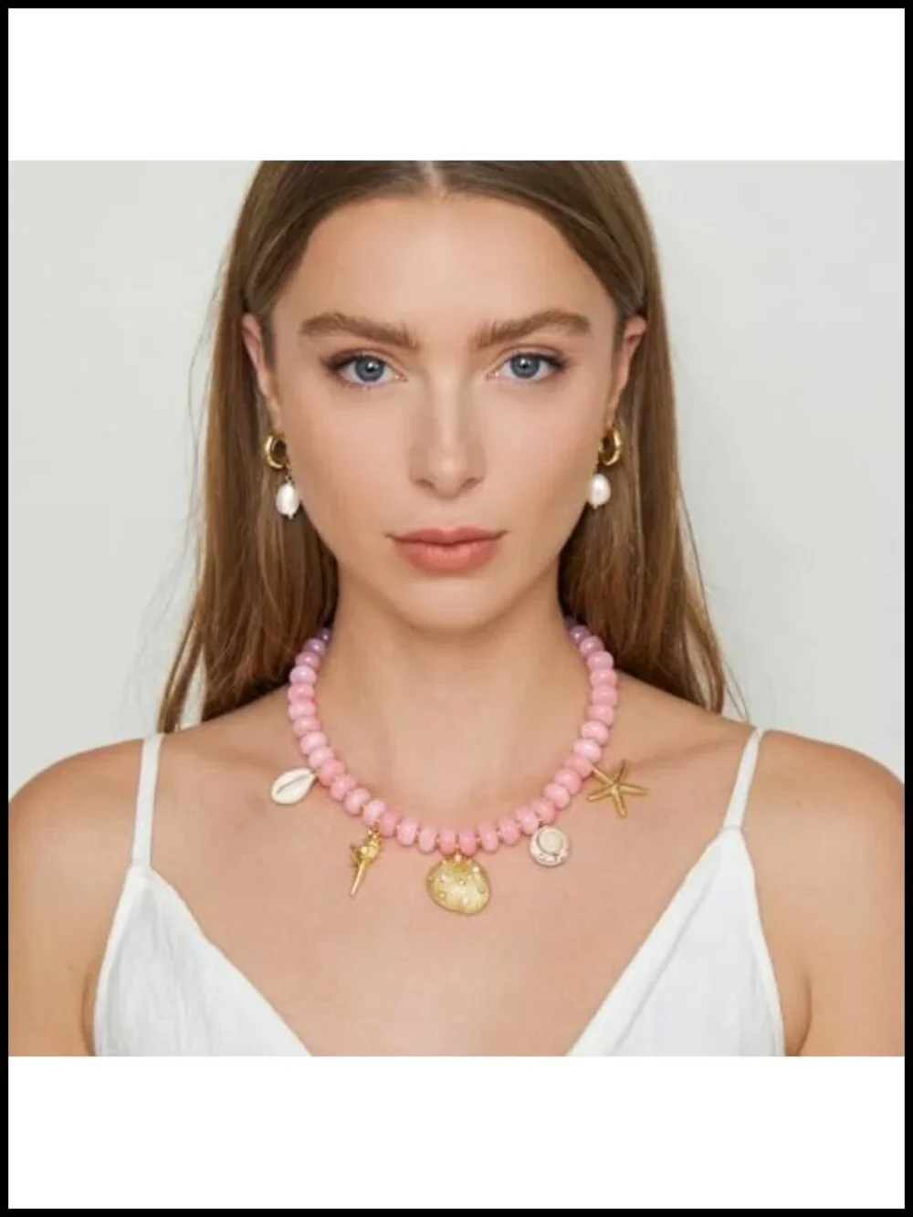 Chunky Beaded Necklace for Women Dainty Boho Colorful Statement Choker, Resin